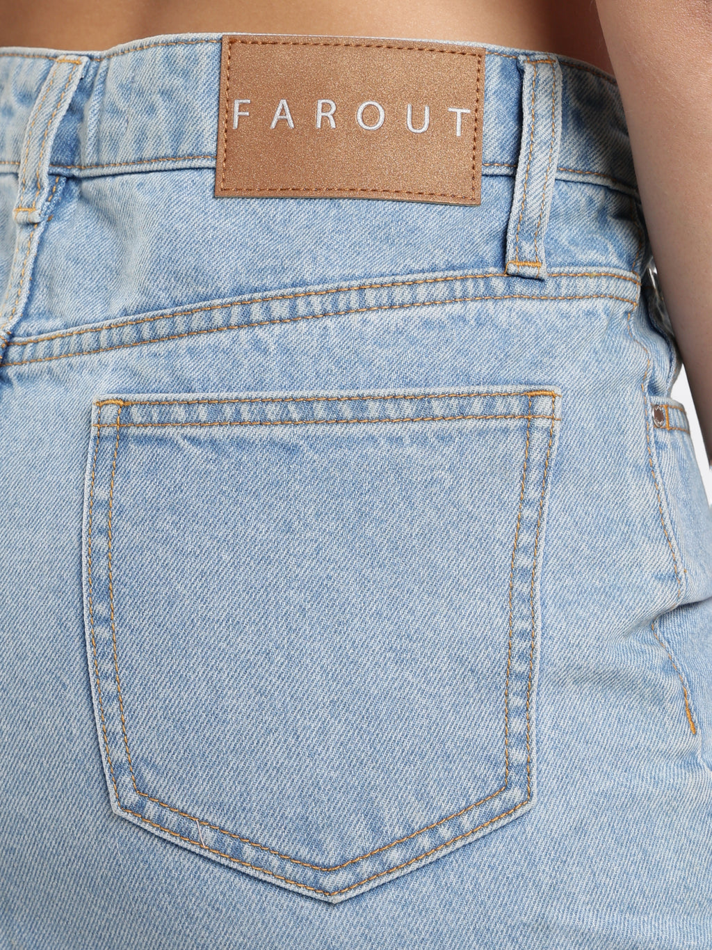 Denim Cargo Midi Skirt