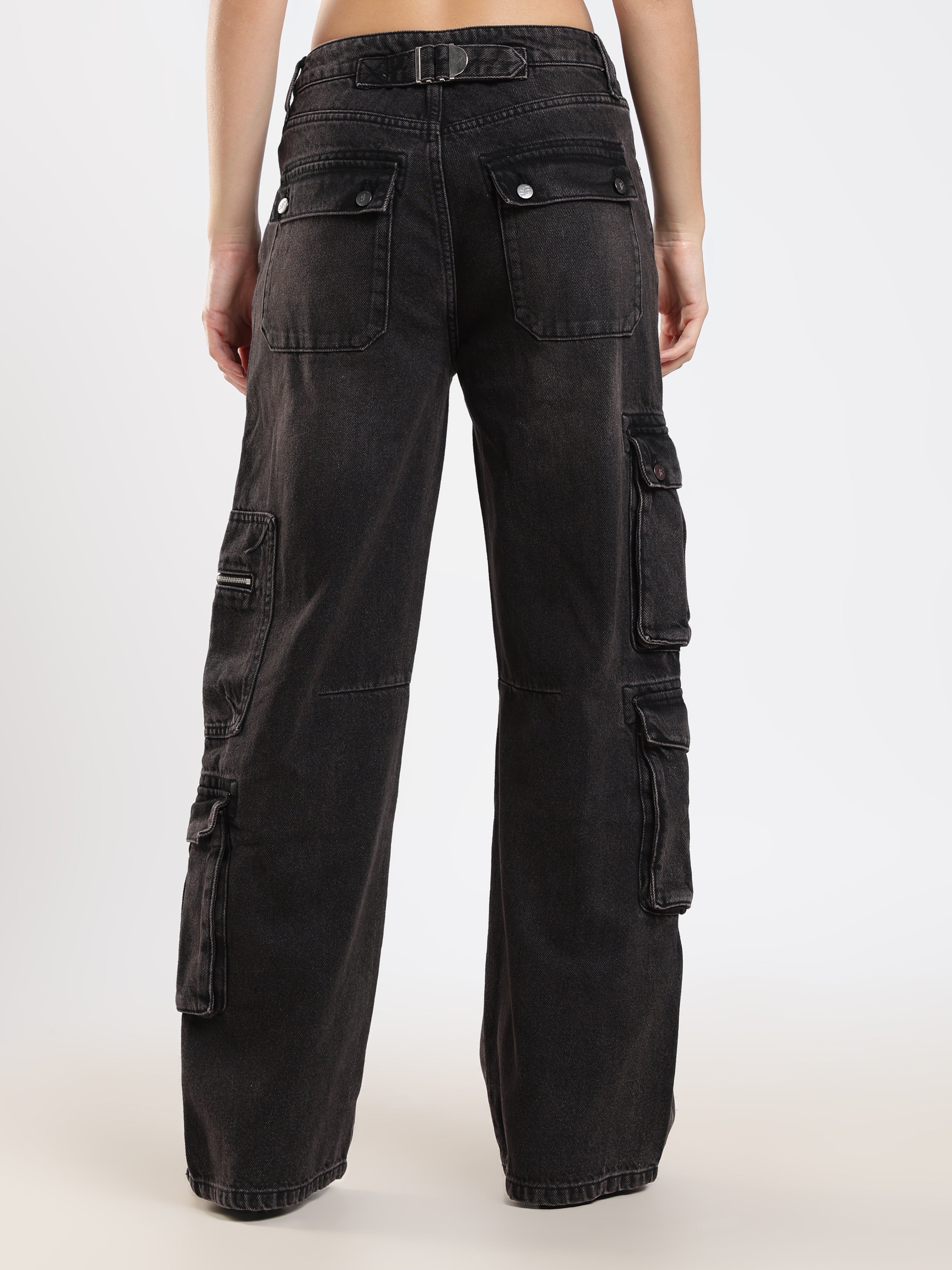 Black Wash Cargo Jeans