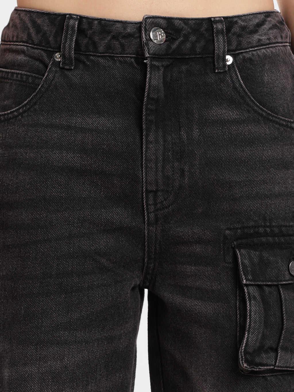 Black Wash Cargo Jeans
