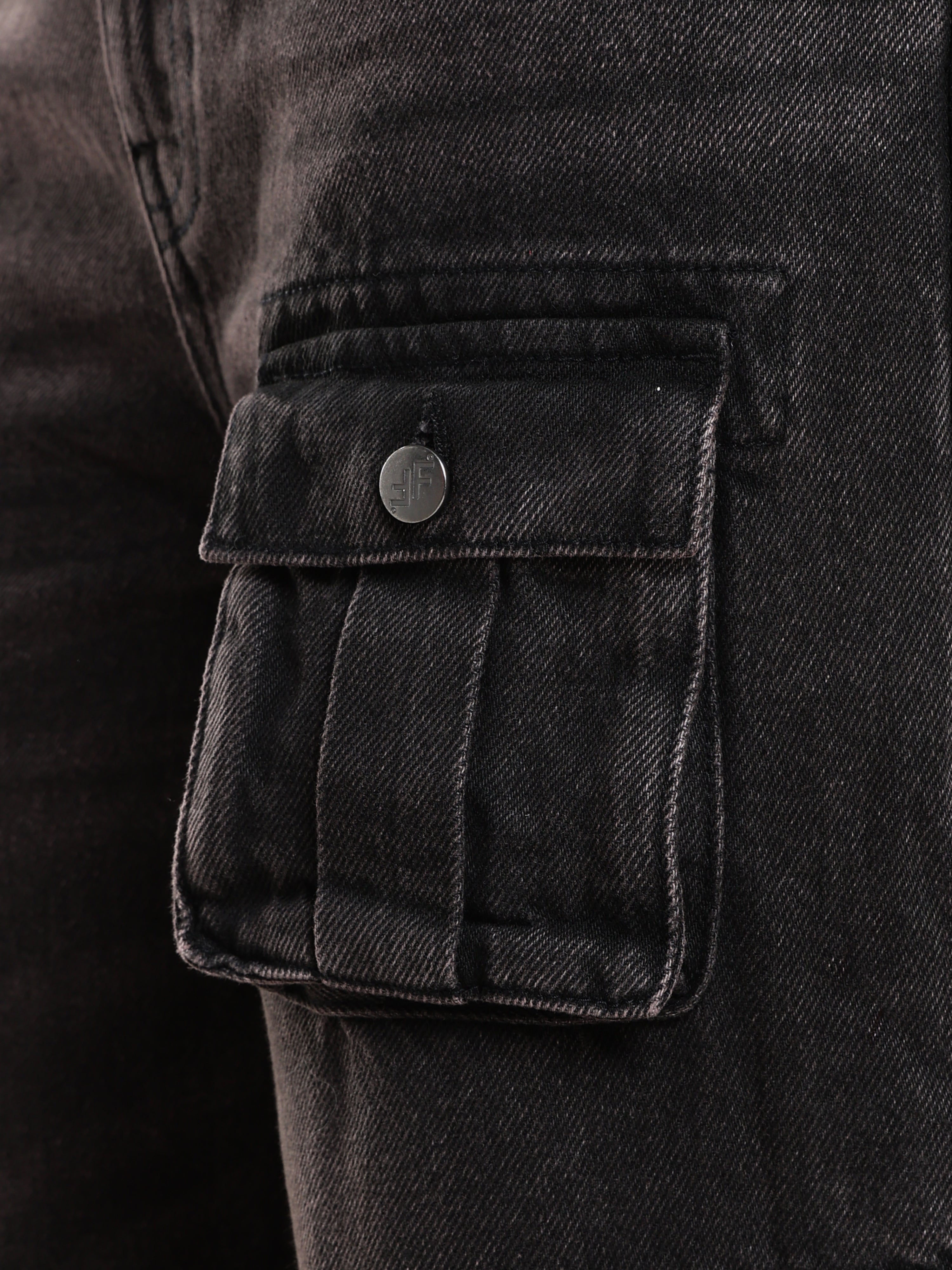 Black Wash Cargo Jeans