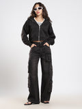 Black Wash Cargo Jeans