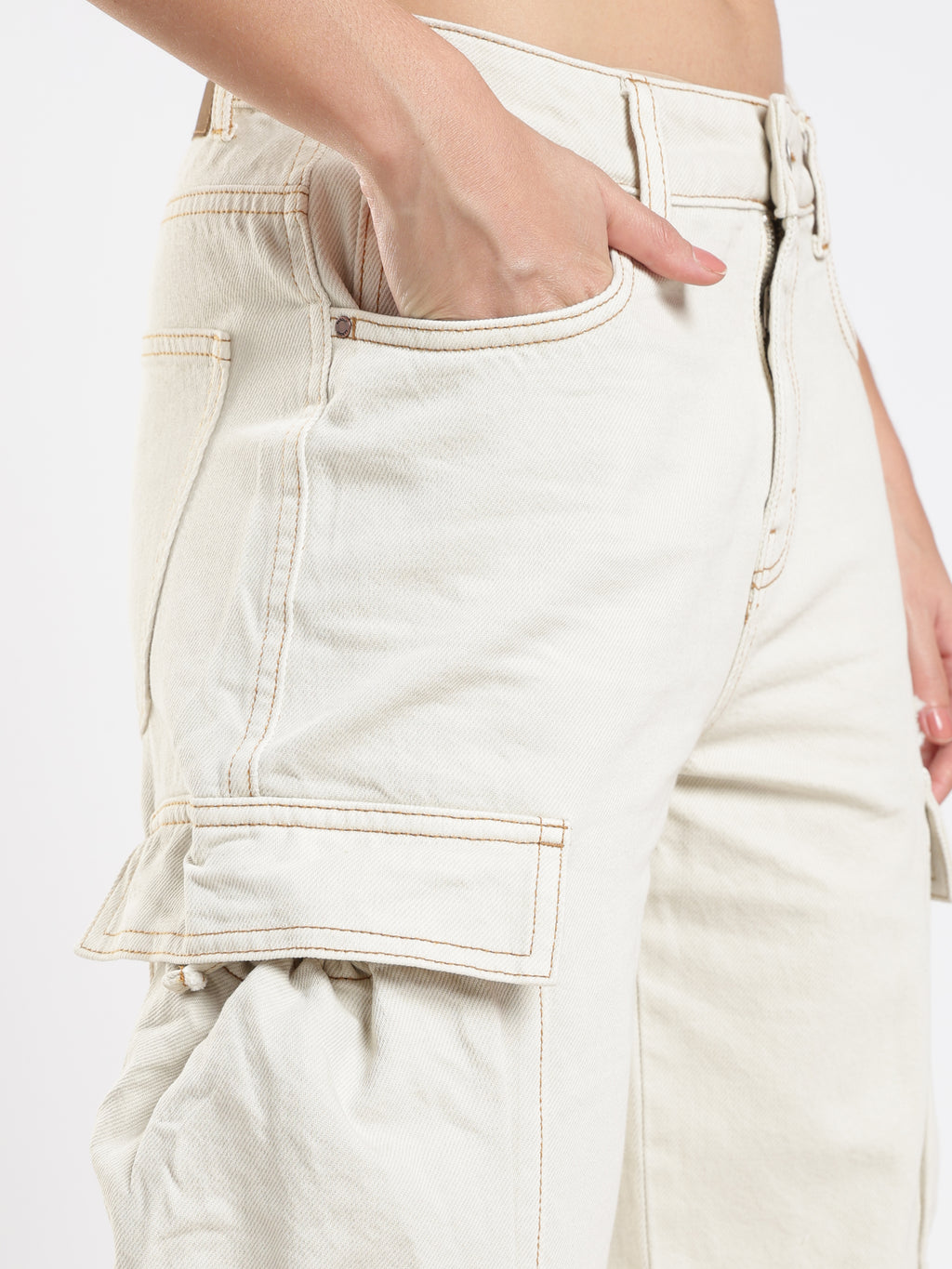 Cream Cargo Pants