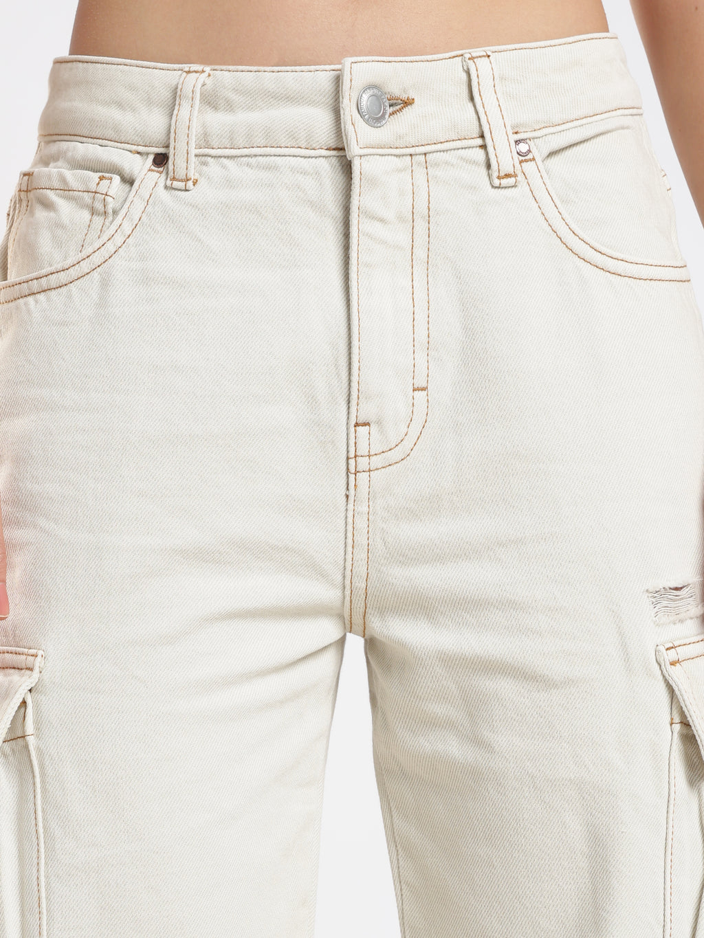 Cream Cargo Pants