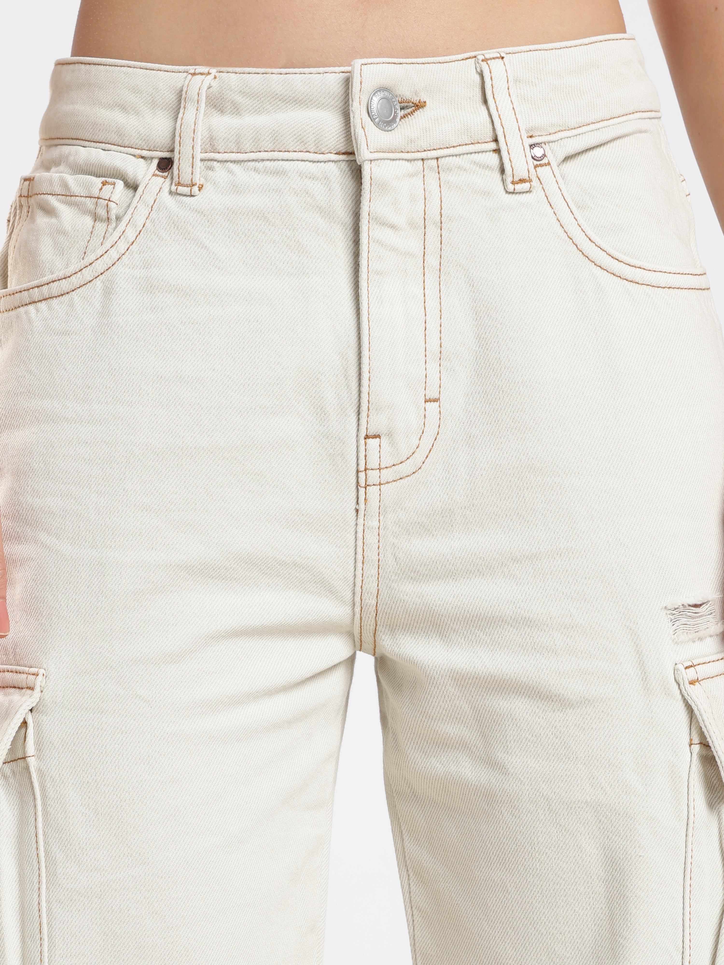 Cream Cargo Pants