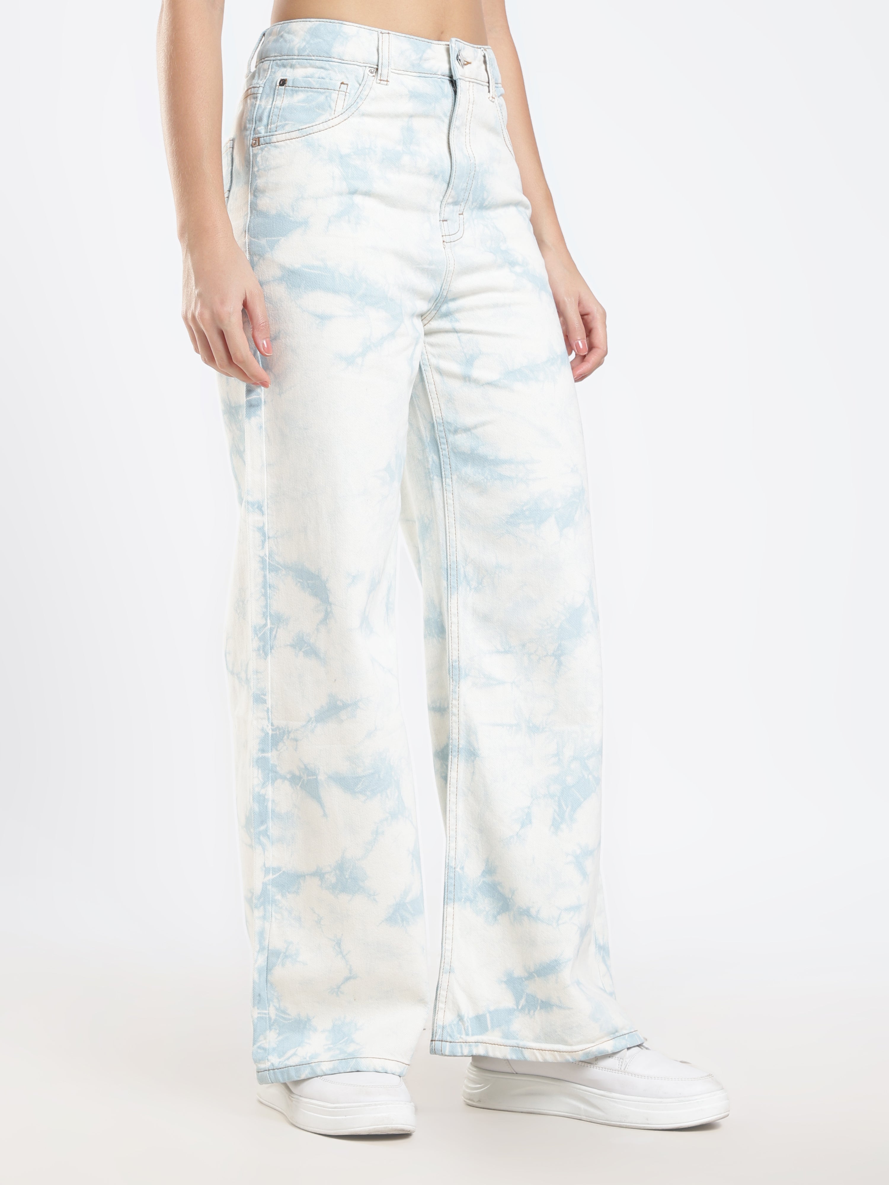 Marbled Wash Denim Jeans