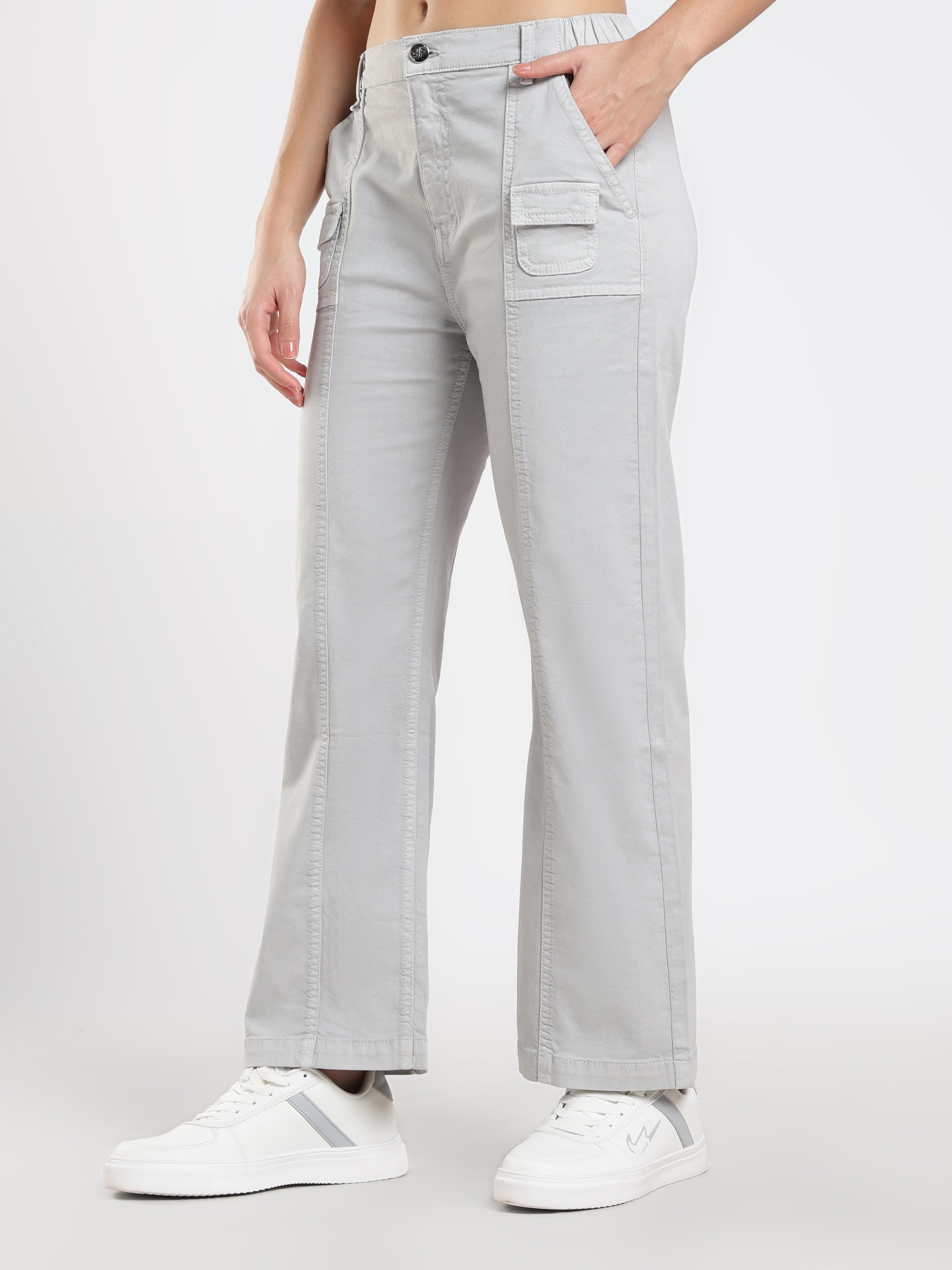 Light Grey Slim Cargo Pants