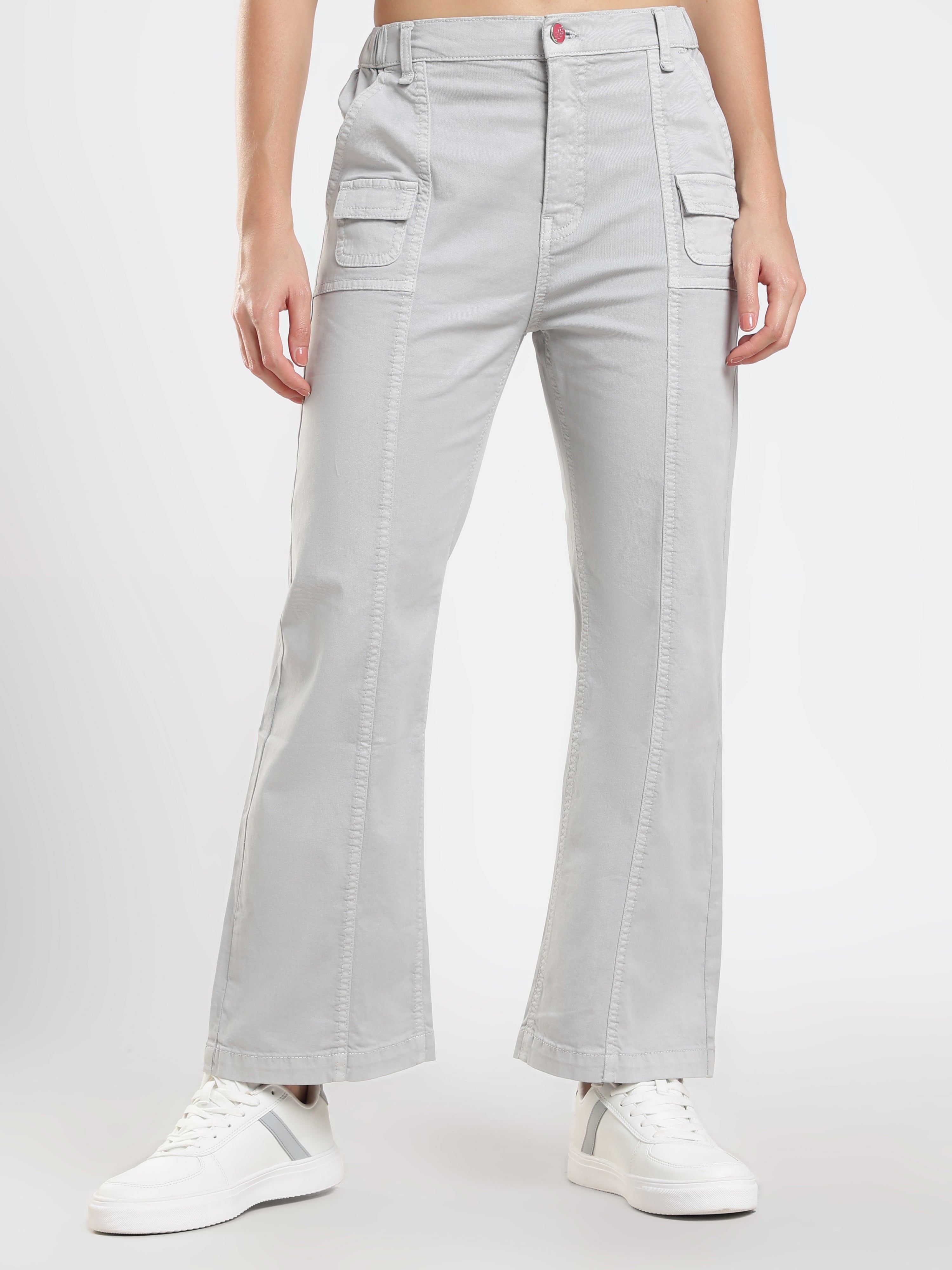 Light Grey Slim Cargo Pants