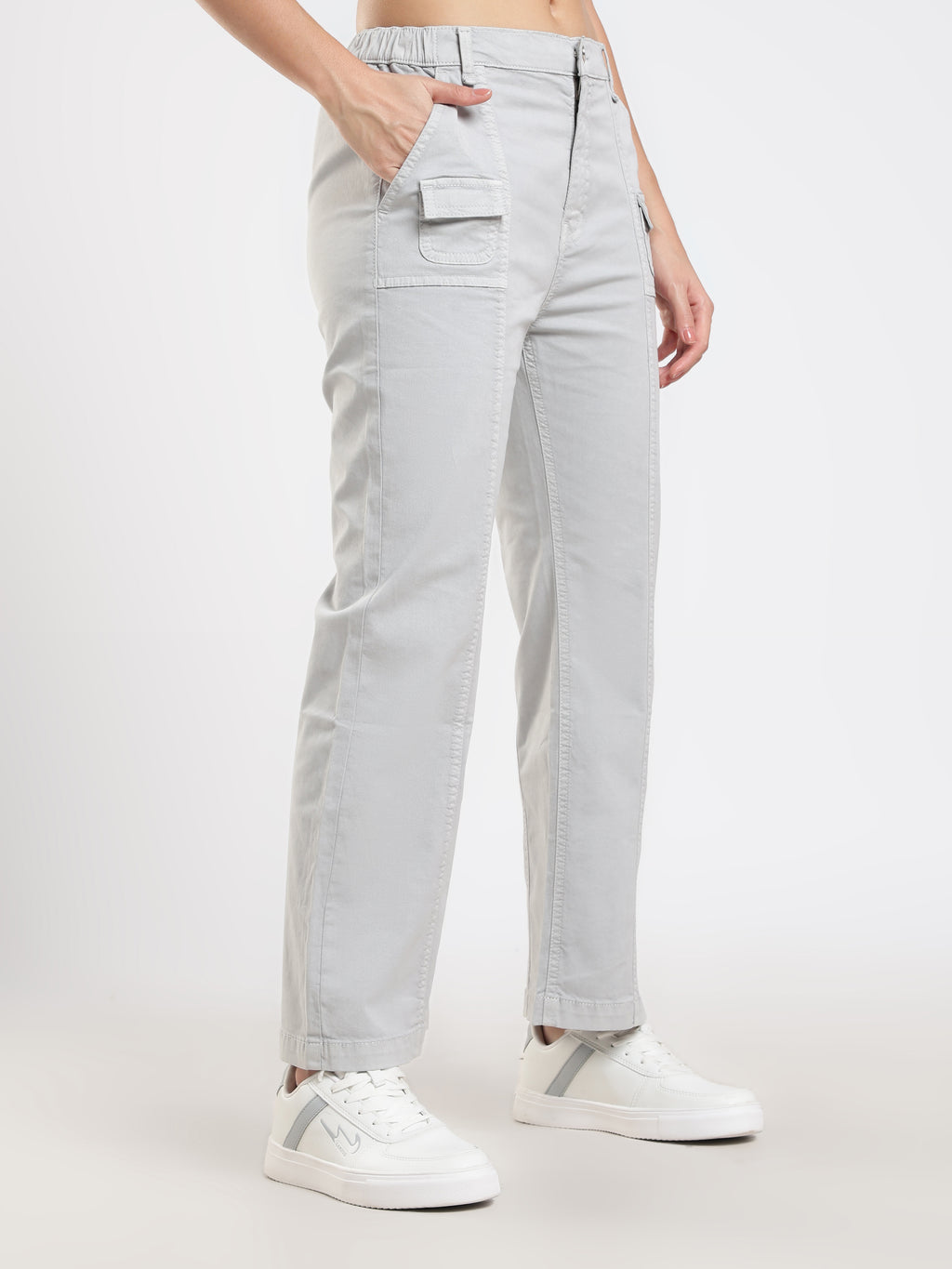 Light Grey Slim Cargo Pants