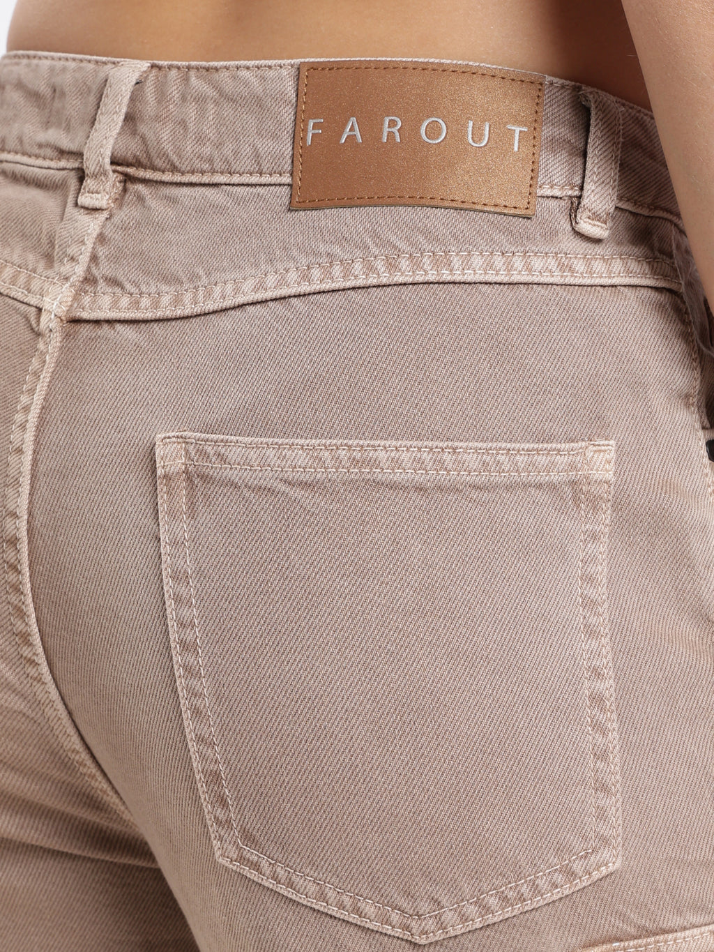 Beige Multi-Pocket Cargo Pants