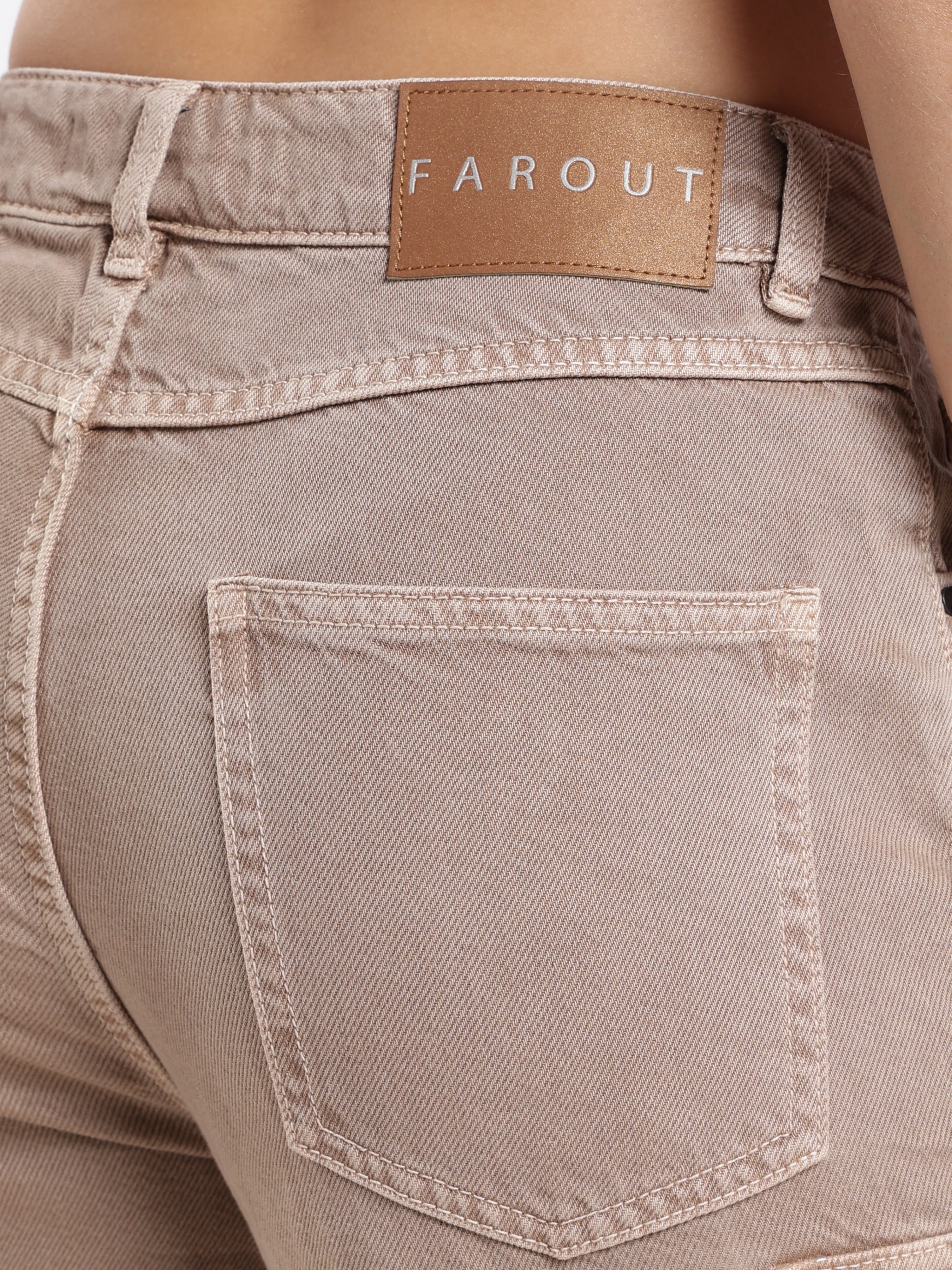 Beige Multi-Pocket Cargo Pants