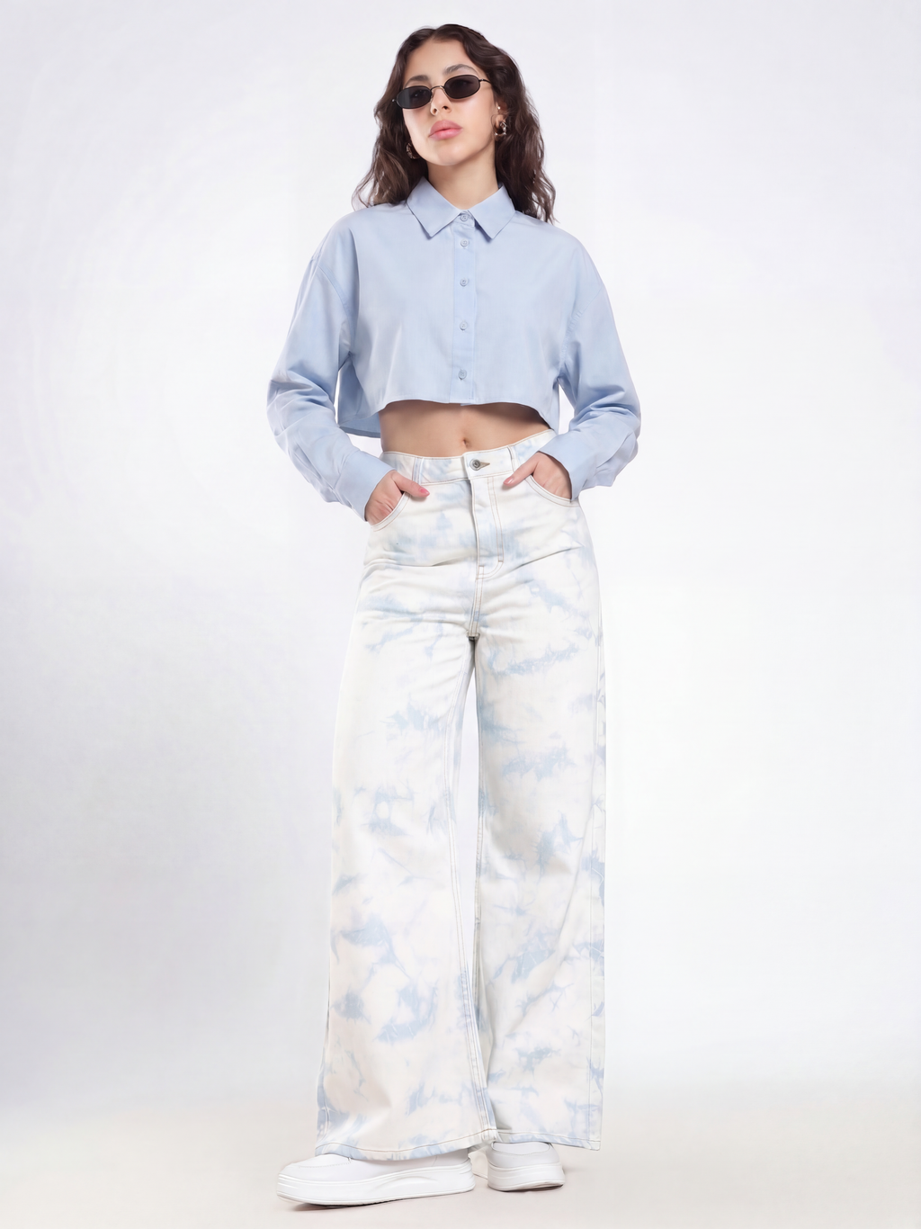 Marbled Wash Denim Jeans