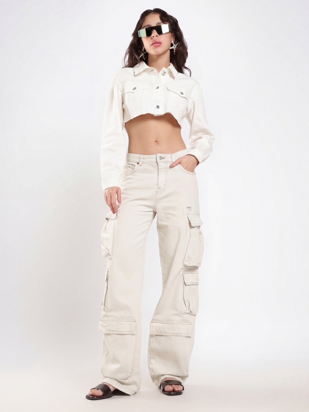 Cream Cargo Pants